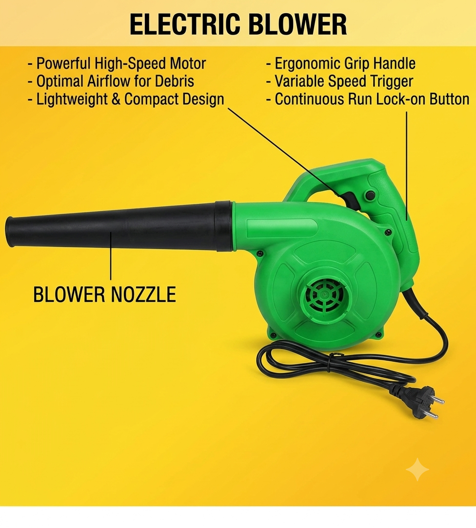 Heavy Duty Multifunctional Blower 2-in-1 Electric Air Blower for Dust Cleaning